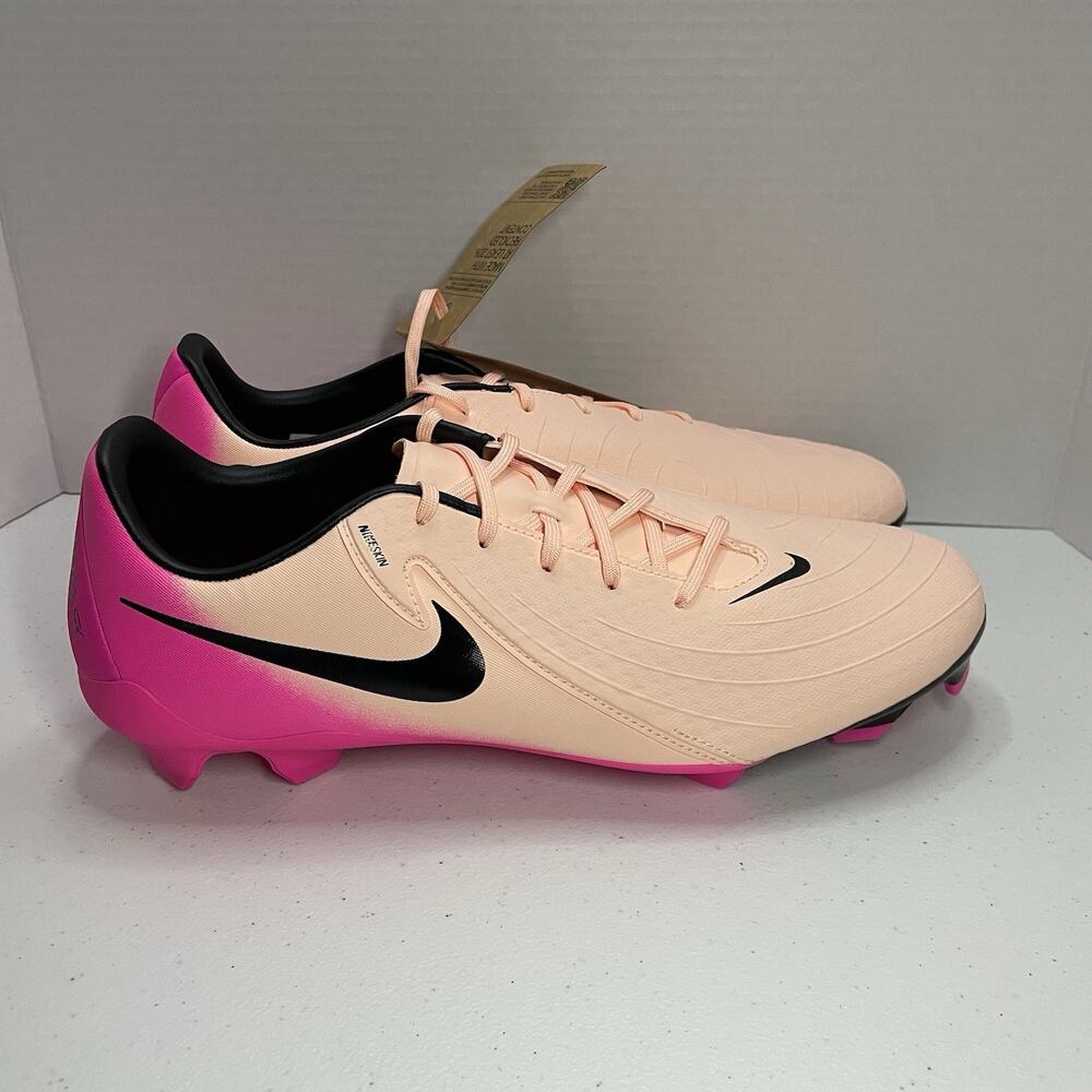 Nike Mens Size 12 Cleats NEW Phantom GX II Academy FG MG 800 Peach Pink Soccer